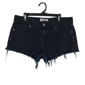 Victorias Secret Pink Shorts Womens Dark Wash Denim Distressed Frayed Hem Size 4